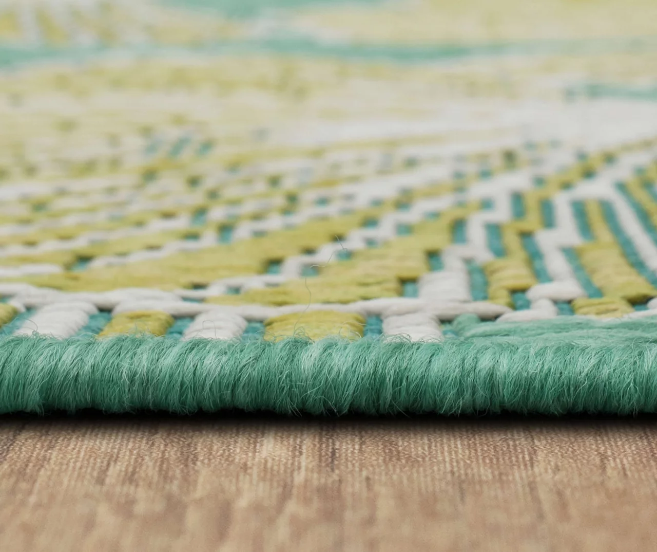 Treasured Garden Lime Green & Turquoise Botanical Outdoor Area Rug, (2.5' X 6') 9 Treasured Garden Lime Green & Turquoise Botanical Outdoor Area Rug, (2.5' X 6') - Image 7