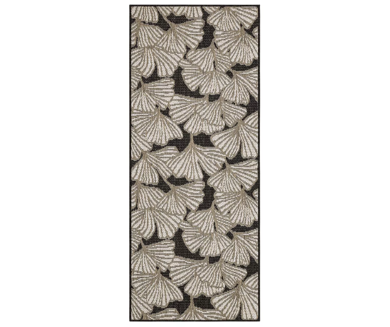 Treasured Garden Dark Gray & White Botanical Outdoor Area Rug, (2.5' X 6') 3 Treasured Garden Dark Gray & White Botanical Outdoor Area Rug, (2.5' X 6')
