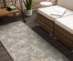 Treasured Garden Beige & Tan Botanical Outdoor Area Rug, (2.5' X 6') -DHP Sales Store 810600354 A0 3