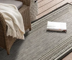 Panama Dark Gray & Black Geo-Bordered Outdoor Area Rug, (2.5' X 6') 18 Panama Dark Gray & Black Geo-Bordered Outdoor Area Rug, (2.5' X 6') -DHP Sales Store 810600366 A0 4