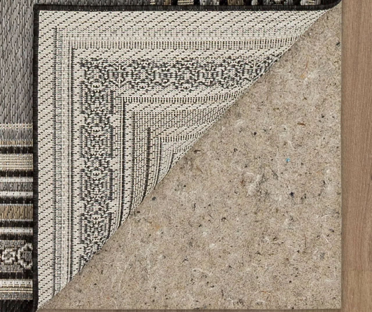 Panama Dark Gray & Black Geo-Bordered Outdoor Area Rug, (2.5' X 6') 5 Panama Dark Gray & Black Geo-Bordered Outdoor Area Rug, (2.5' X 6') - Image 3