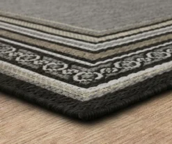 Panama Dark Gray & Black Geo-Bordered Outdoor Area Rug, (4' X 5.5') -DHP Sales Store 810600367 A8 1
