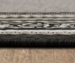 Panama Dark Gray & Black Geo-Bordered Outdoor Area Rug, (4' X 5.5') -DHP Sales Store 810600367 A8 4