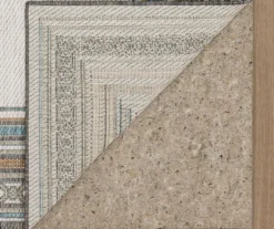 Panama Light Gray & Turquoise Geo-Bordered Outdoor Area Rug, (2.5' X 6') -DHP Sales Store 810600370 A8 2