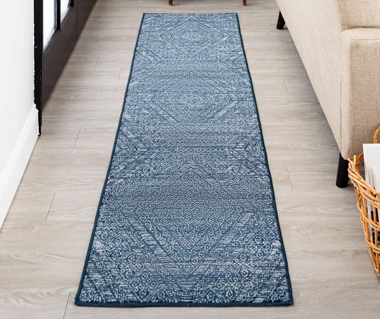 Mohawk Blue & White Geometric Diamond Area Rug 17 Mohawk Blue & White Geometric Diamond Area Rug - Image 15