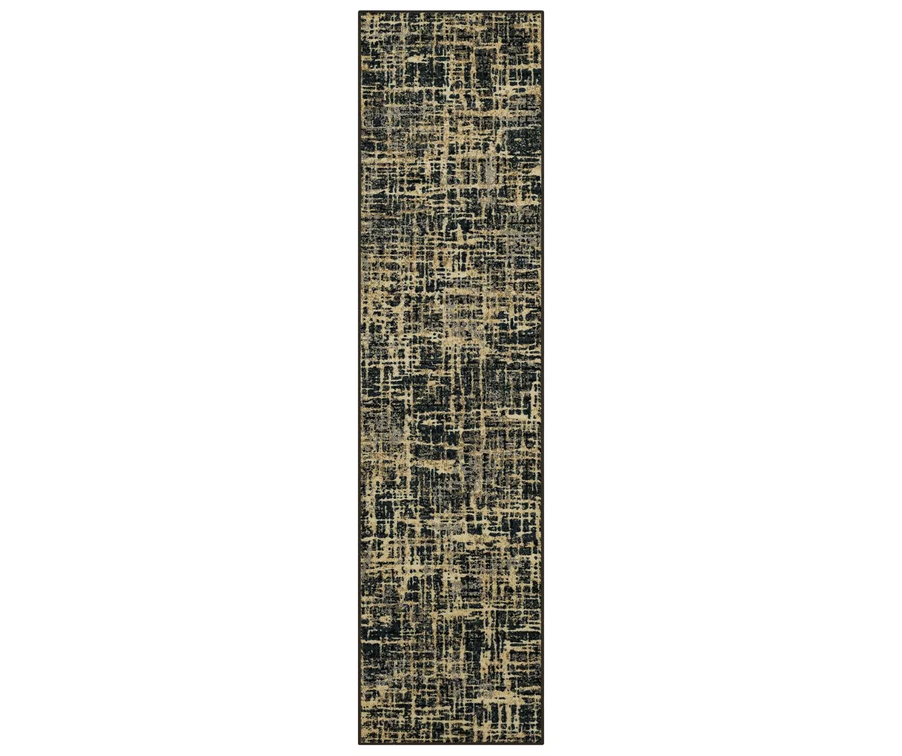 Gunnison Black & Beige Crosshatch Area Rug, (2' X 8') 3 Gunnison Black & Beige Crosshatch Area Rug, (2' X 8')