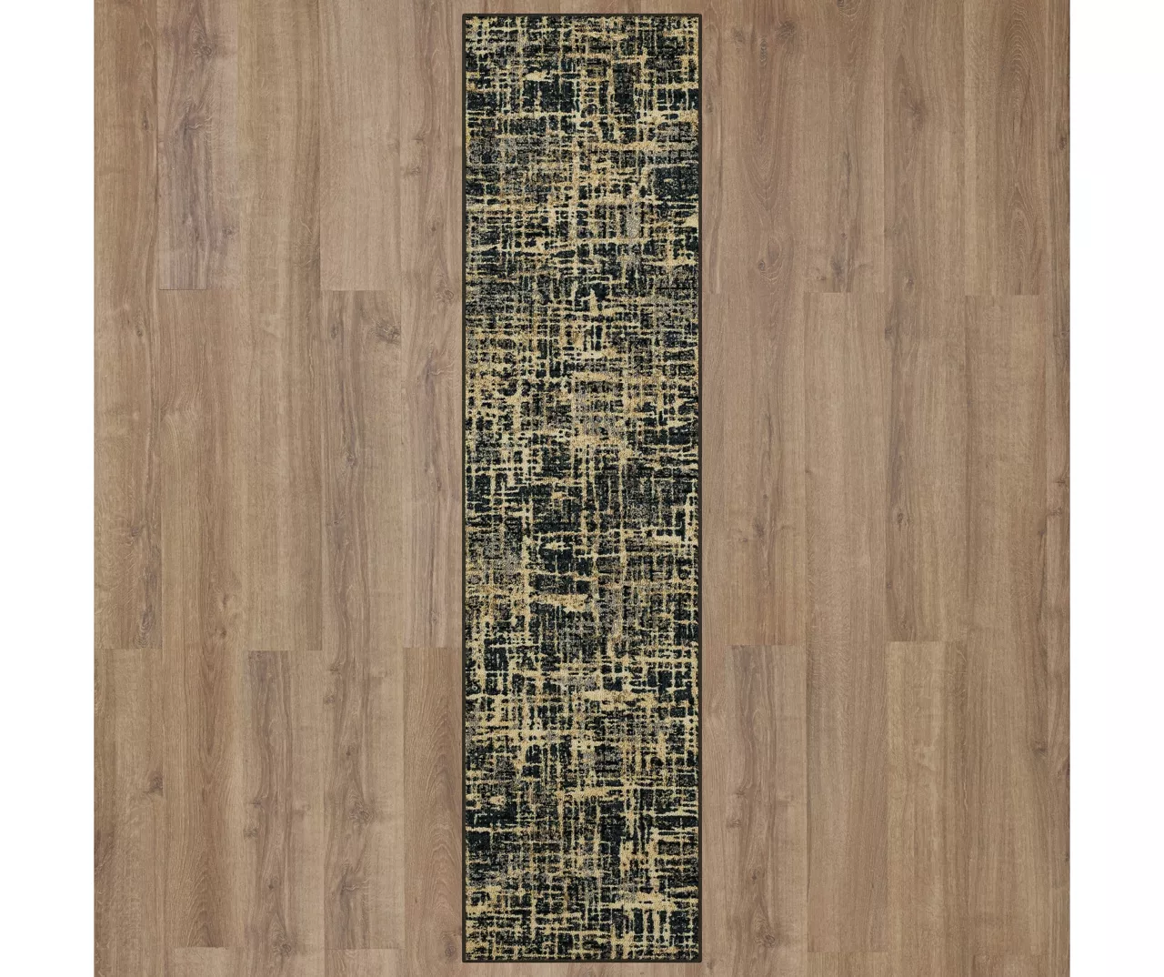 Gunnison Black & Beige Crosshatch Area Rug, (2' X 8') 5 Gunnison Black & Beige Crosshatch Area Rug, (2' X 8') - Image 3