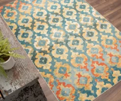 Zarel Rust & Blue Arabesque Area Rug, (5' X 8') -DHP Sales Store 810600423 A0 4