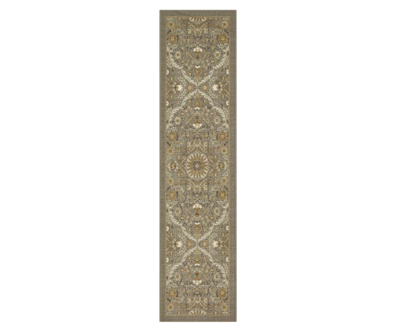 Heatherglen Gray & Beige Ornamental Floral Area Rug, (2' X 8') 3 Heatherglen Gray & Beige Ornamental Floral Area Rug, (2' X 8')