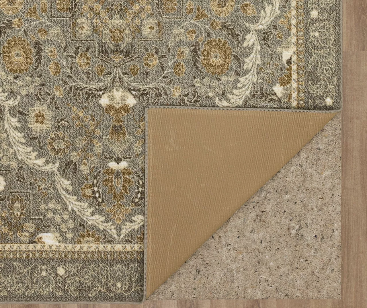 Heatherglen Gray & Beige Ornamental Floral Area Rug, (2' X 8') 6 Heatherglen Gray & Beige Ornamental Floral Area Rug, (2' X 8') - Image 4