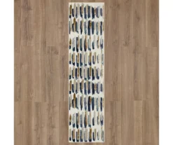 Quicksilver Blue, Brown & White Abstract Area Rug, (2' X 8') -DHP Sales Store 810600446 A0 2