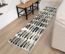 Quicksilver Blue, Brown & White Abstract Area Rug, (2' X 8') -DHP Sales Store 810600446 A0 3