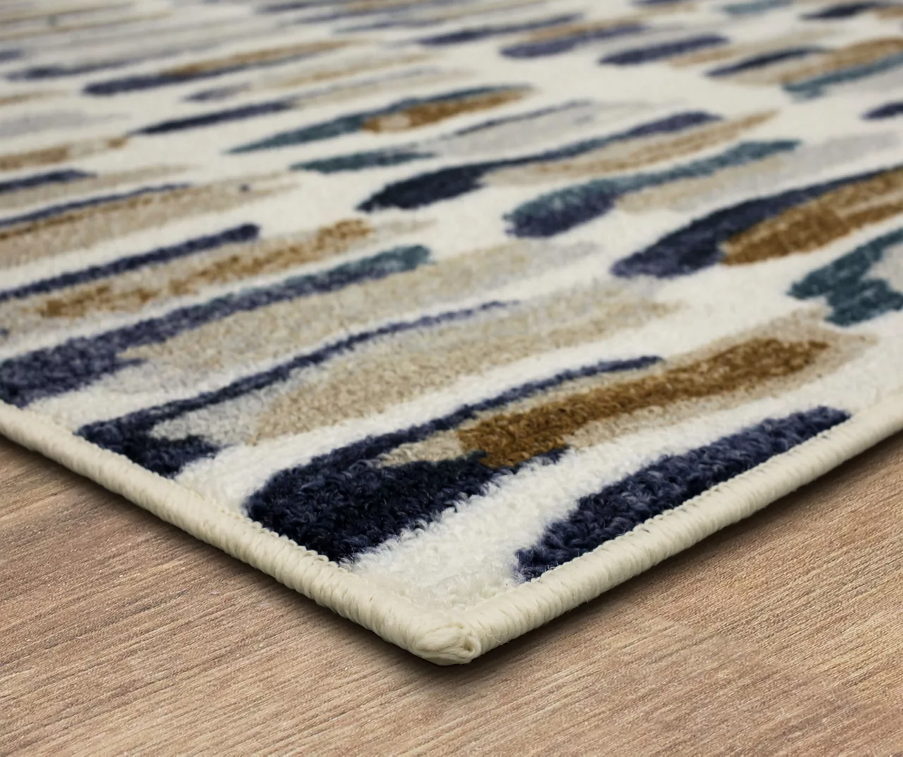 Quicksilver Blue, Brown & White Abstract Area Rug, (6' X 9') 4 Quicksilver Blue, Brown & White Abstract Area Rug, (6' X 9') - Image 2