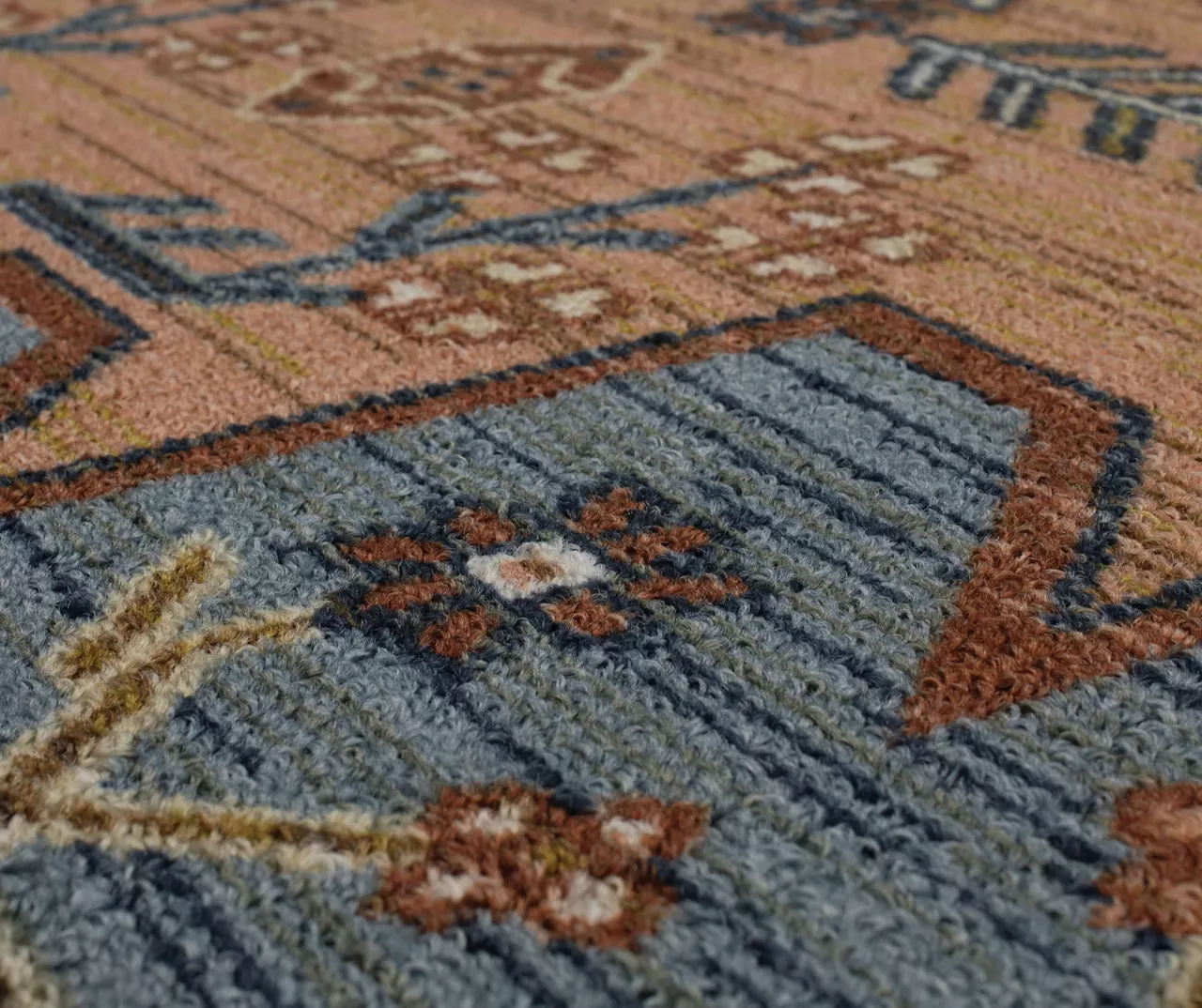 Kenbridge Blue & Brown Geometric Area Rug, (2' X 8') 8 Kenbridge Blue & Brown Geometric Area Rug, (2' X 8') - Image 6