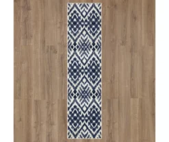 Oreille Navy & White Ikat Area Rug, (2' X 8') -DHP Sales Store 810600466 A0 2