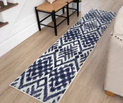 Oreille Navy & White Ikat Area Rug, (2' X 8') -DHP Sales Store 810600466 A0 3