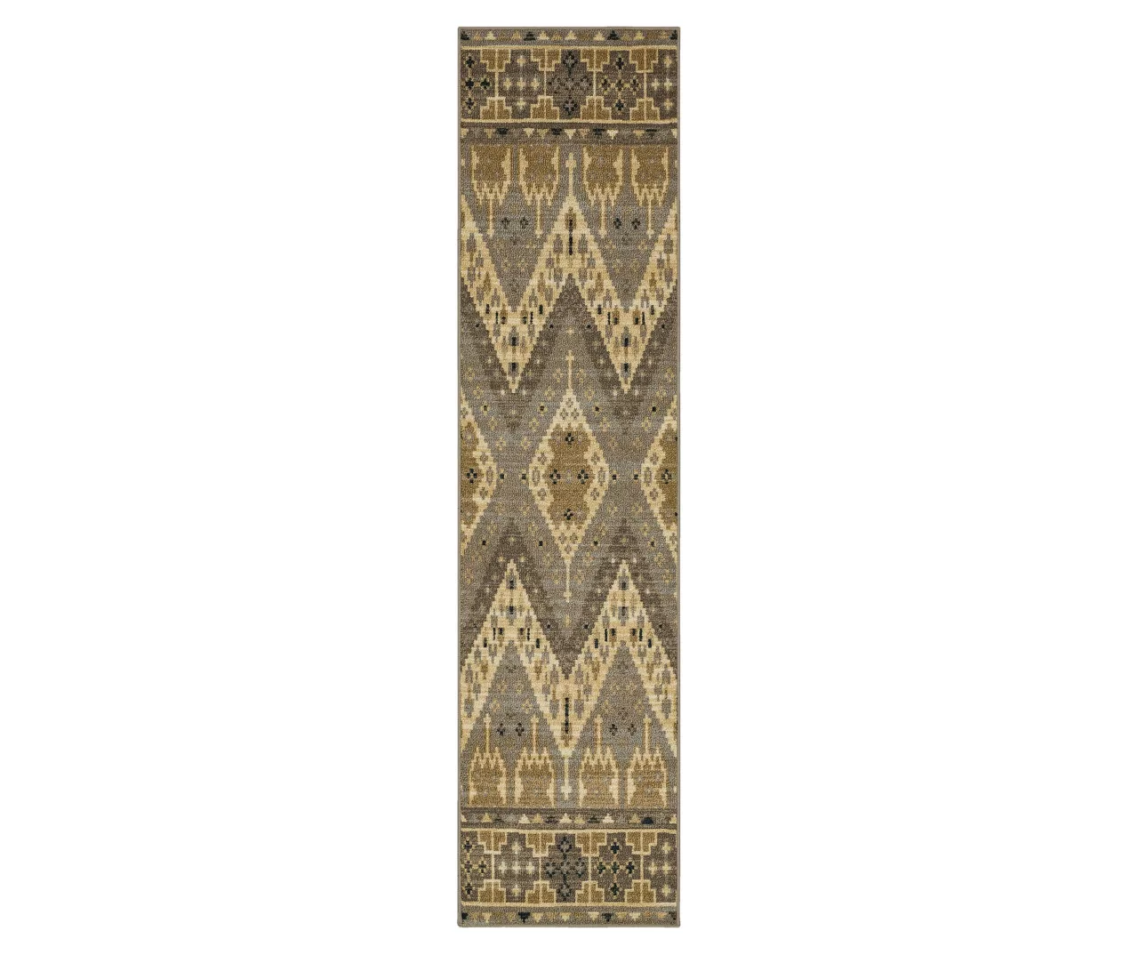 Sage Hollow Gray & Brown Geometric Area Rug, (2' X 8') 3 Sage Hollow Gray & Brown Geometric Area Rug, (2' X 8')