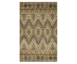 Sage Hollow Gray & Brown Geometric Area Rug, (7.5' X 10')