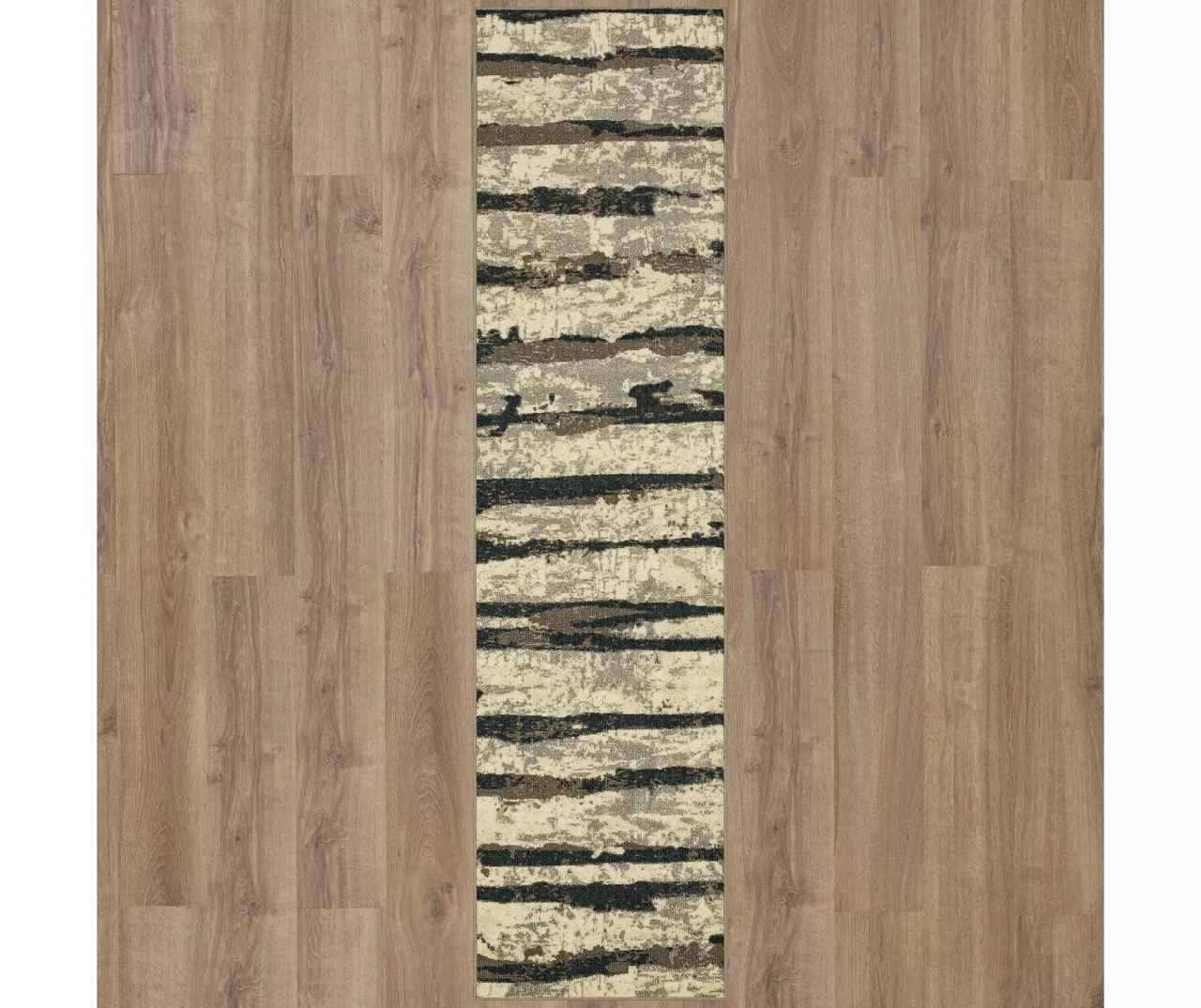 Spectrum Gray & Beige Abstract Stripe Area Rug, (2' X 8') 4 Spectrum Gray & Beige Abstract Stripe Area Rug, (2' X 8') - Image 2