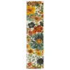White, Green & Orange Blossoms Area Rug, (2' X 8') 2 White, Green & Orange Blossoms Area Rug, (2' X 8') -DHP Sales Store 810600501 A0 1