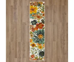 White, Green & Orange Blossoms Area Rug, (2' X 8') -DHP Sales Store 810600501 A0 2
