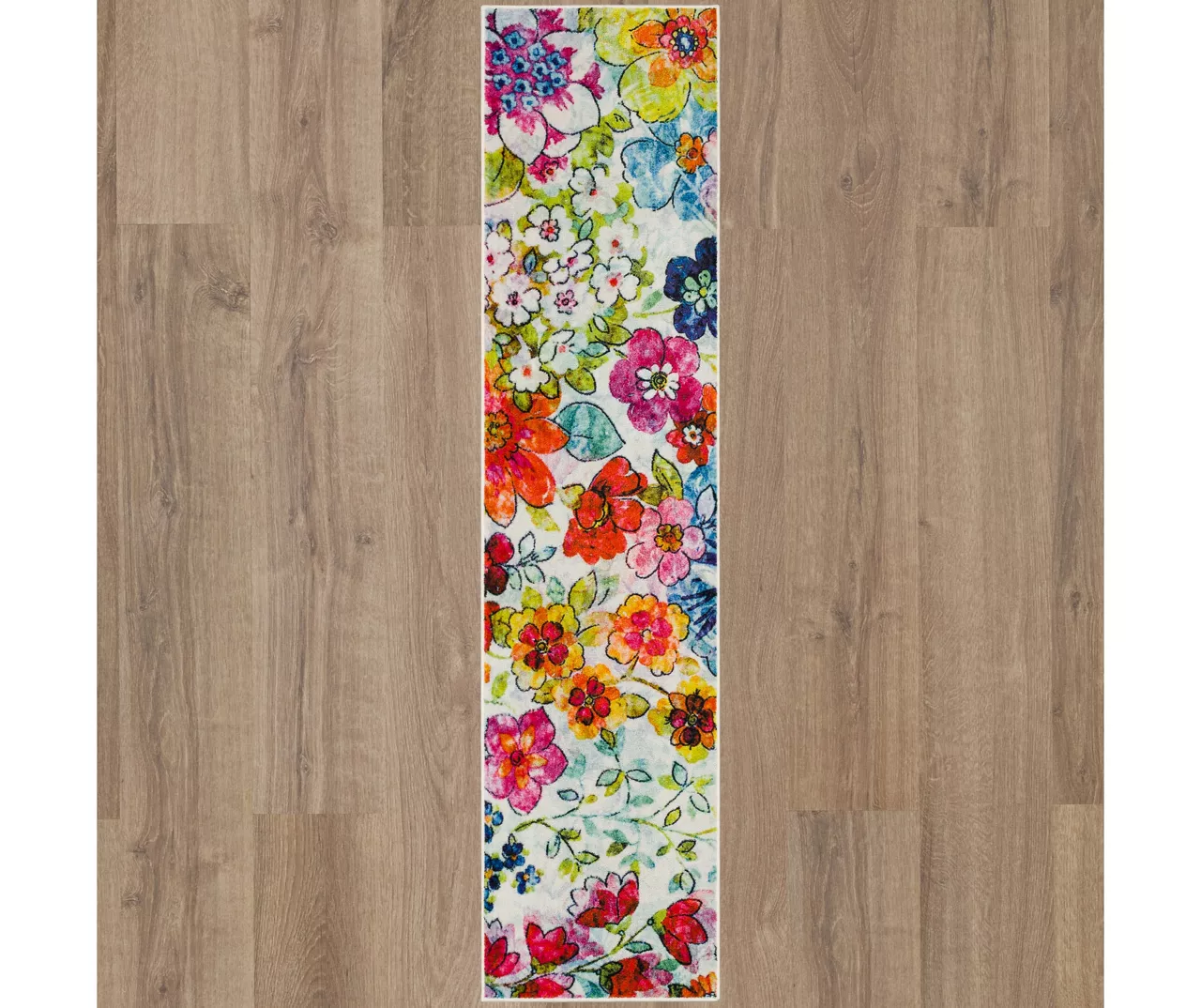 White, Yellow & Red Blossoms Area Rug, (2' X 5') 5 White, Yellow & Red Blossoms Area Rug, (2' X 5') - Image 3