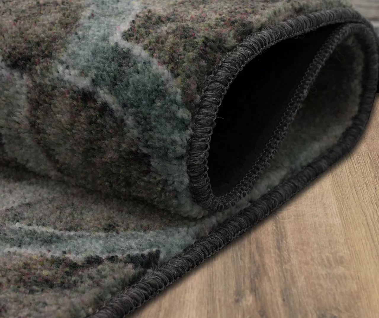 Quatrefoil Fret Charcoal & Dark Teal Area Rug, (2' X 3') 8 Quatrefoil Fret Charcoal & Dark Teal Area Rug, (2' X 3') - Image 6