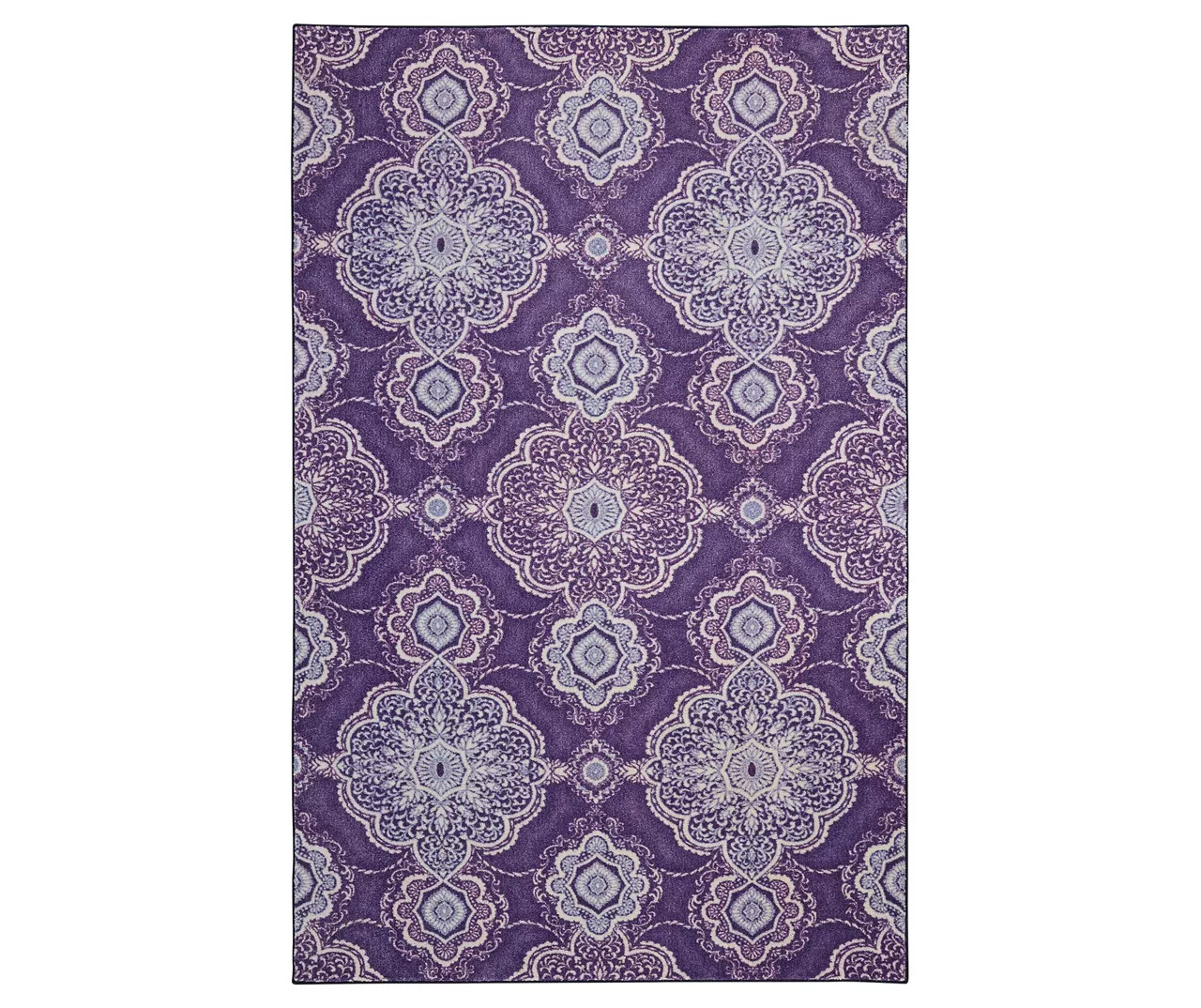 Isabella Purple & White Mandala Area Rug, (5' X 8') 3 Isabella Purple & White Mandala Area Rug, (5' X 8')