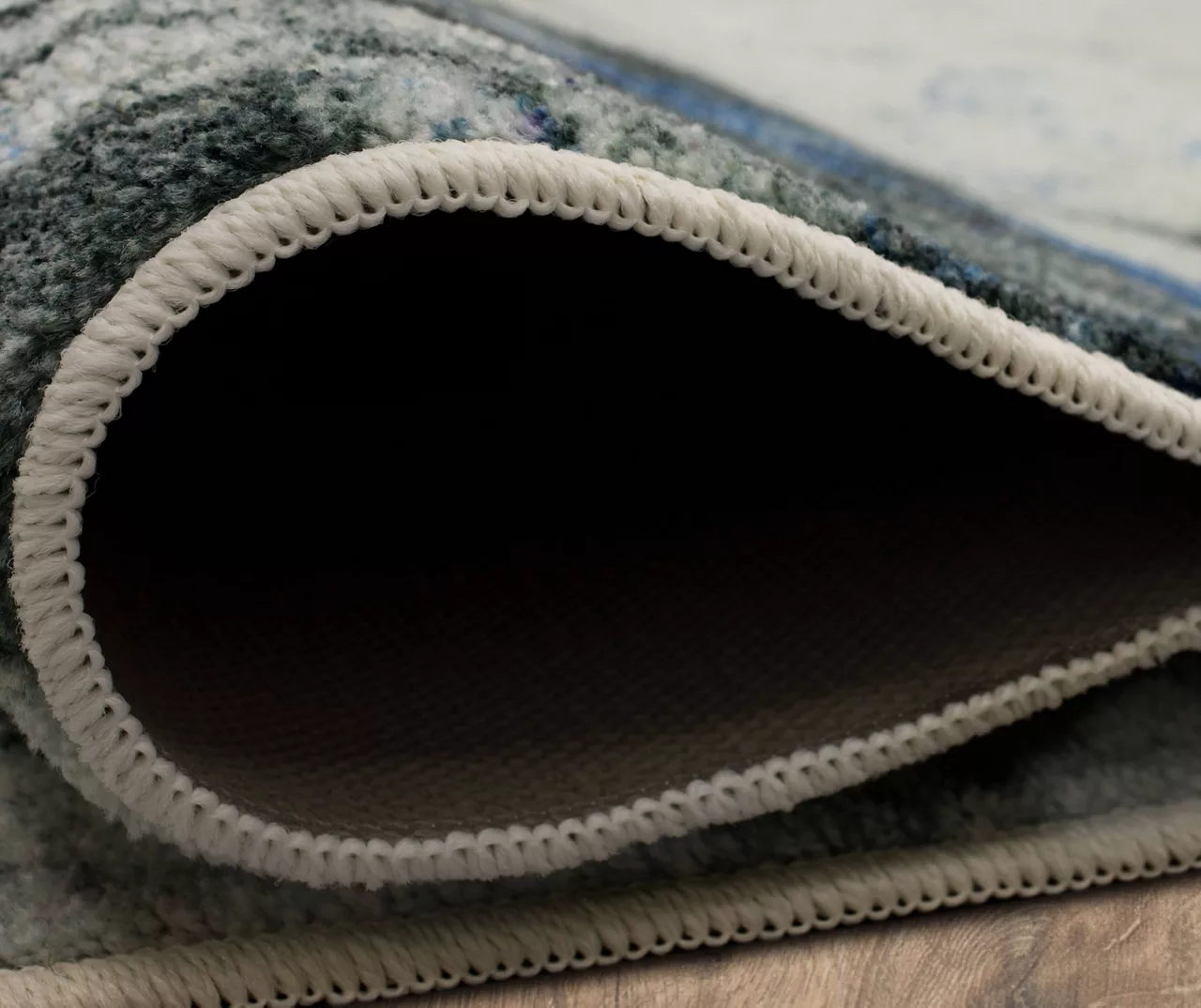 Gold Vein Gray & Blue Abstract Area Rug, (4' X 6') 8 Gold Vein Gray & Blue Abstract Area Rug, (4' X 6') - Image 6