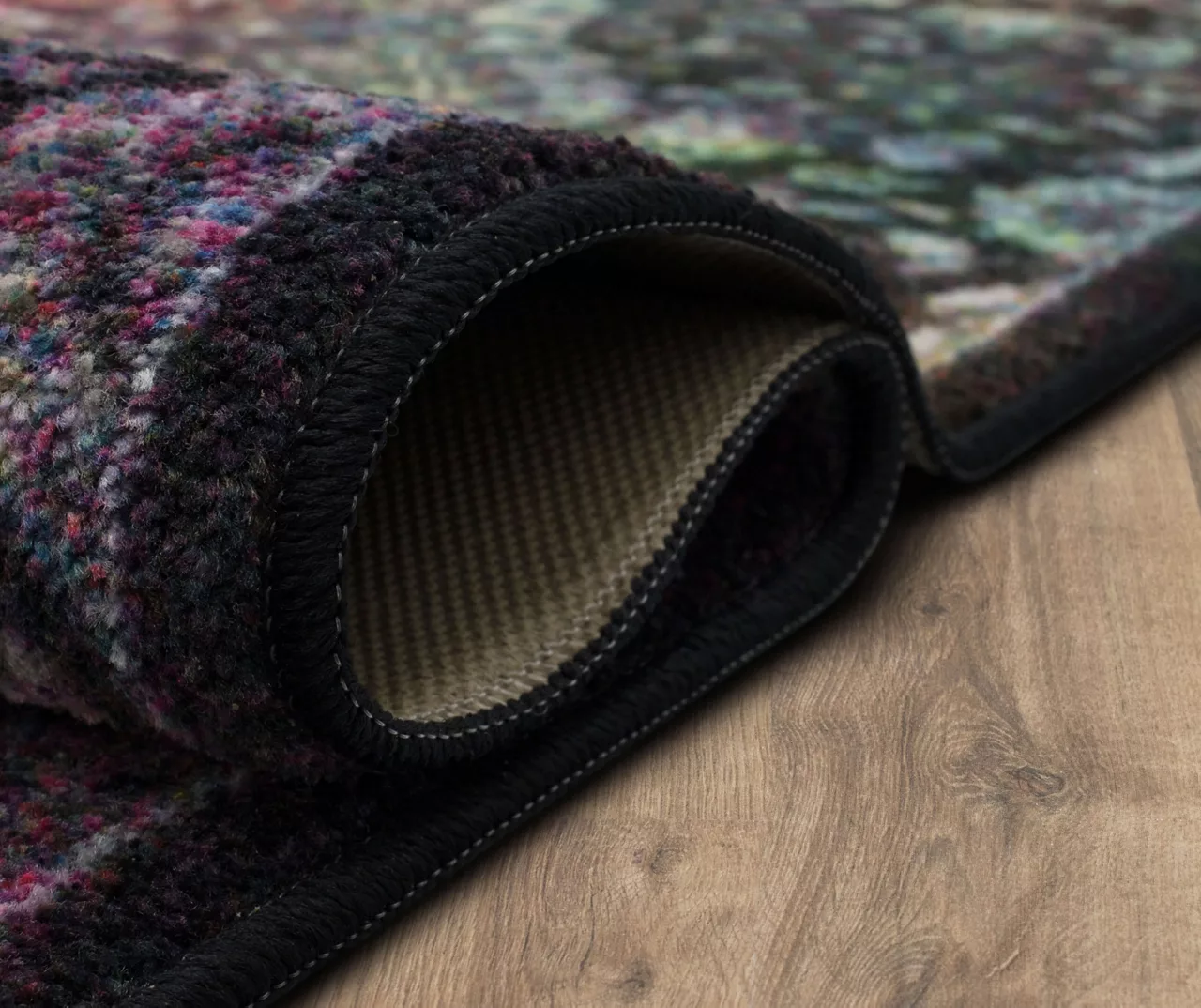 Joliet Black & Multi-Color Mandala Area Rug, (4' X 6') 8 Joliet Black & Multi-Color Mandala Area Rug, (4' X 6') - Image 6