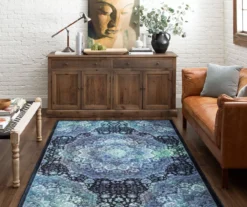 Joliet Black & Blue Mandala Area Rug, (5' X 8') -DHP Sales Store 810600615 A0 3