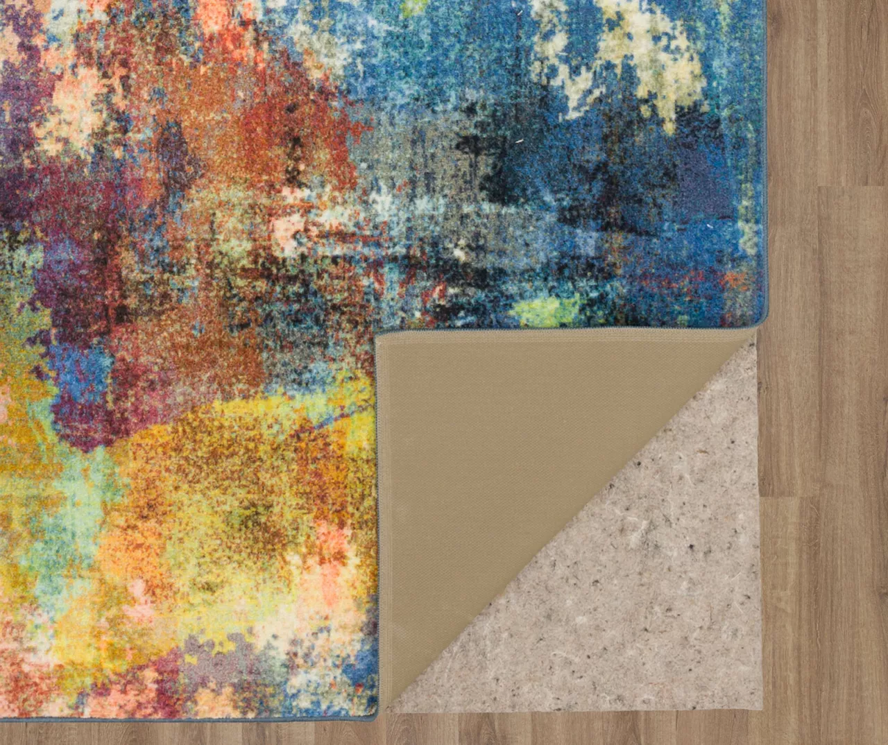 Decollage Blue & Orange Abstract Area Rug, (8' X 10') 5 Decollage Blue & Orange Abstract Area Rug, (8' X 10') - Image 3