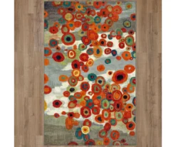 Tossed Floral Orange & Multi-Color Area Rug, (5' X 8') -DHP Sales Store 810600629 A0 2
