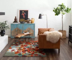 Tossed Floral Orange & Multi-Color Area Rug, (5' X 8') -DHP Sales Store 810600629 A0 3