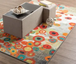 Tossed Floral Orange & Multi-Color Area Rug, (5' X 8') -DHP Sales Store 810600629 A0 5