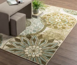 Mohawk Inspired India Beige & Dusty Blue Medallion Area Rug -DHP Sales Store 810600635 A0 4 1