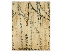 Trailing Vines Beige & Green Botanical Area Rug, (7.5' X 10')
