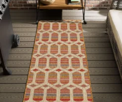 Cabana Rust & Tan Geometric Outdoor Area Rug, (2.5' X 6') -DHP Sales Store 810600656 A0 3