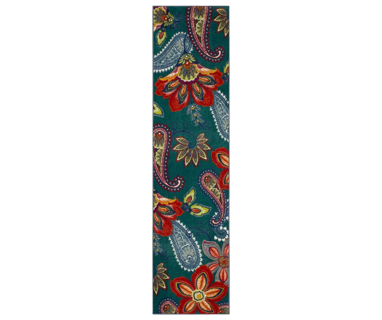 Whinston Dark Blue & Red Paisley Area Rug, (2' X 5') 3 Whinston Dark Blue & Red Paisley Area Rug, (2' X 5')