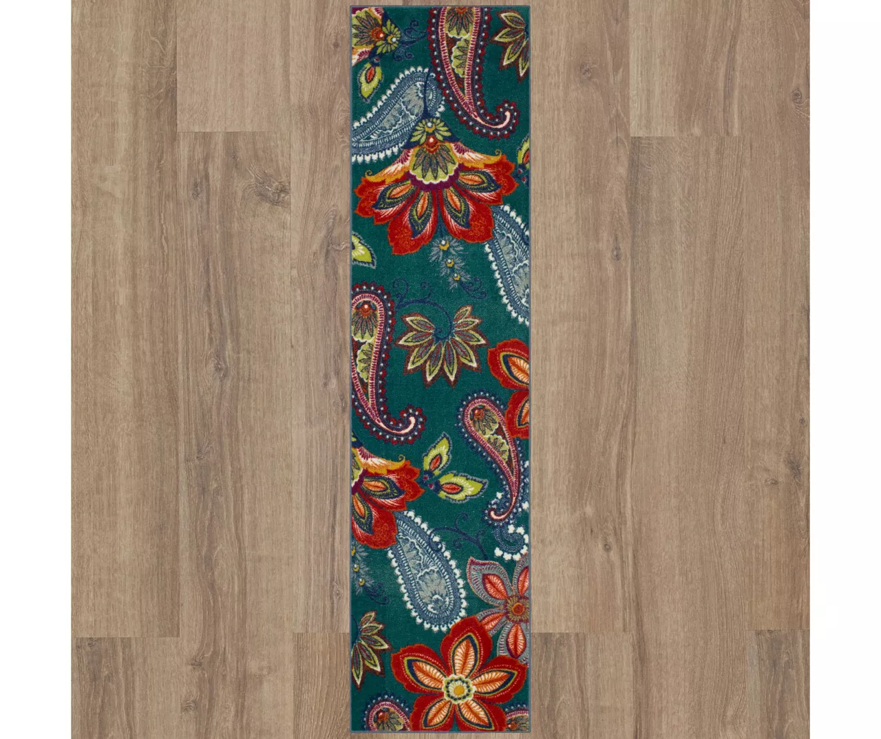 Whinston Dark Blue & Red Paisley Area Rug, (2' X 5') 5 Whinston Dark Blue & Red Paisley Area Rug, (2' X 5') - Image 3