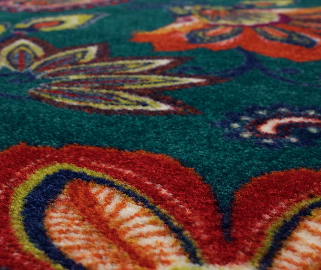 Whinston Dark Blue & Red Paisley Area Rug, (2' X 5') 7 Whinston Dark Blue & Red Paisley Area Rug, (2' X 5') - Image 5