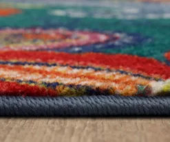 Whinston Dark Blue & Red Paisley Area Rug, (2' X 5') 14 Whinston Dark Blue & Red Paisley Area Rug, (2' X 5') -DHP Sales Store 810600680 A8 4