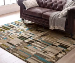 Mohawk Bacchus Lagoon Blue & Taupe Color Block Area Rug -DHP Sales Store 810600706 A0 4