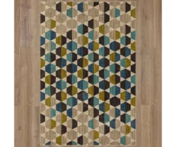Mohawk Brock Lagoon Blue & Olive Geometric Area Rug -DHP Sales Store 810600746 A0 2