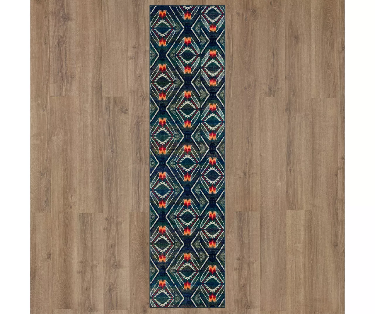 Celinda Charcoal & Navy Geometrict Area Rug, (2.5' X 10') 5 Celinda Charcoal & Navy Geometrict Area Rug, (2.5' X 10') - Image 3