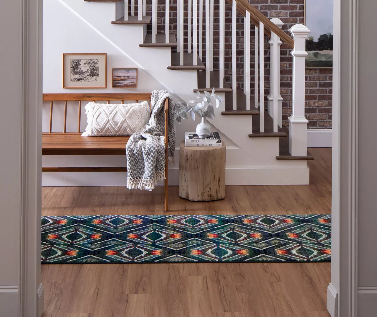 Celinda Charcoal & Navy Geometrict Area Rug, (2.5' X 10') 8 Celinda Charcoal & Navy Geometrict Area Rug, (2.5' X 10') - Image 6