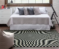 Mohawk Home Twisted Check Black & White Area Rug 35 Mohawk Home Twisted Check Black & White Area Rug -DHP Sales Store 810600761 A0 3
