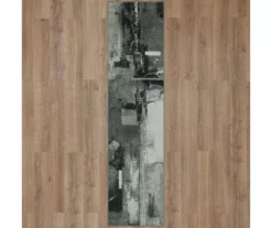 Fusion Gray & Black Abstract Area Rug, (2.5' X 10') -DHP Sales Store 810600782 A0 2