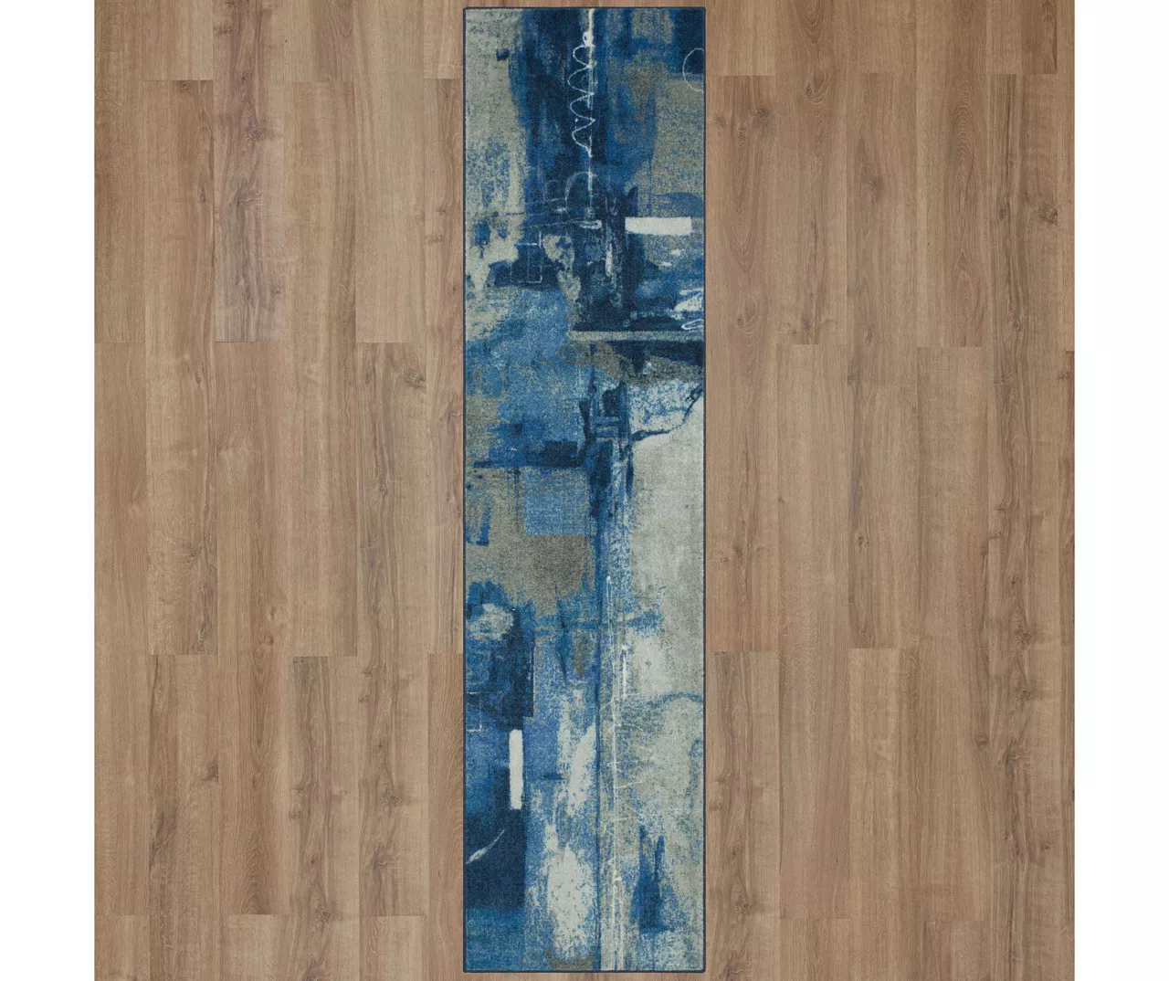 Fusion Blue & Gray Abstract Area Rug, (2' X 6') 6 Fusion Blue & Gray Abstract Area Rug, (2' X 6') - Image 4