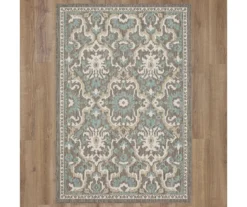Coastal Desire Light Gray & Turquoise Ornamental Outdoor Area Rug, (8' X 10') 11 Coastal Desire Light Gray & Turquoise Ornamental Outdoor Area Rug, (8' X 10') -DHP Sales Store 810600832 A0 2